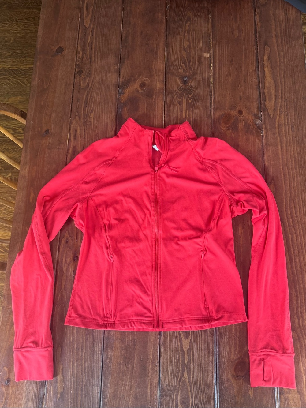 CRZ YOGA Women’s Red Full Zip Athletic Jacket Size XL 14 Thumbholes
